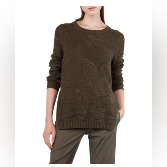 AKRIS PUNTO Chunky Leaf Jacquard Sweater - Picture 1 of 13